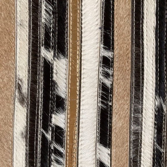 Callisto Home Metallic Leather Patchwork Oblong Cow Hide Pillow Cover NWOT - Picture 4 of 6